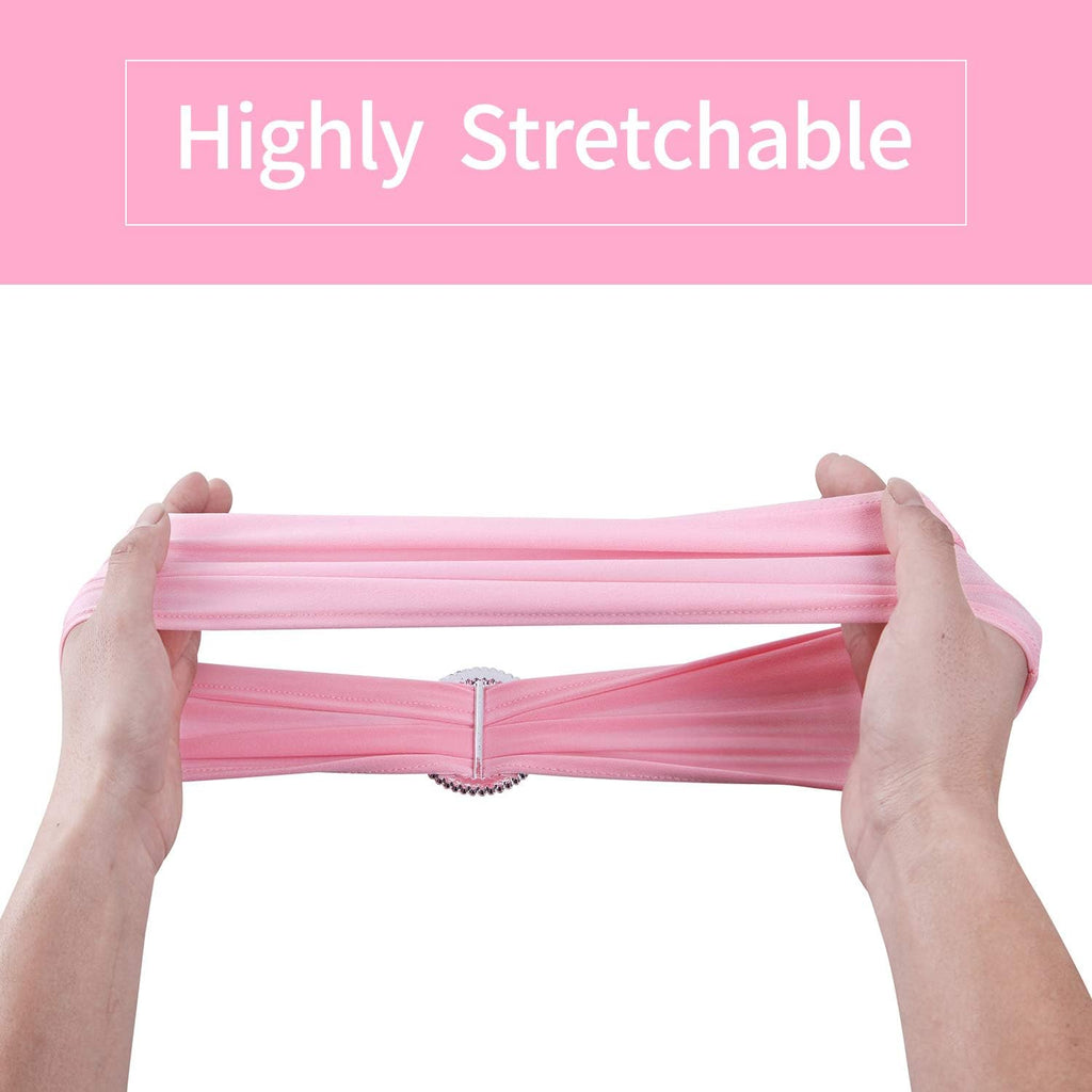 Peomeise Pink Spandex Chair Sashes - 25pcs with Buckle Slider for Elegant Wedding & Party Decor