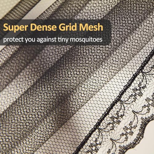 Black 4-Poster Bed Canopy Curtains - Queen Size Mosquito Netting
