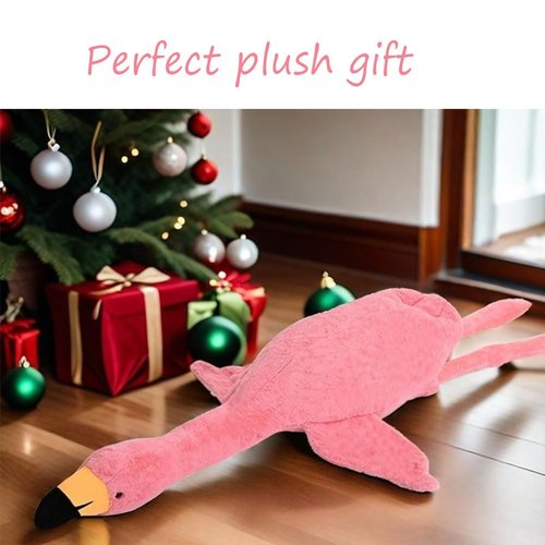Huniupore 74.8in Flamingo Stuffed Animal Plush Pillow Cute Giant Flamingo Plush Toy Plush Soft Hugging Pillow Stuffed Animal Gift for Kids Birthday