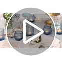 24-Piece Blue Votive Candle Holders Set - Glass Tea Light Holders