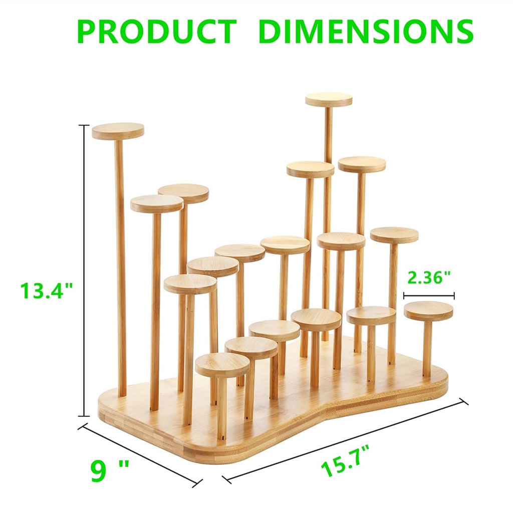 Yopay Bamboo Cupcake Stand for 18 Cupcakes, Dessert Display Stands Cupcake Holder for Treat Table, Layered Stand for Party Wedding Birthday Holidays Christmas Anniversaries