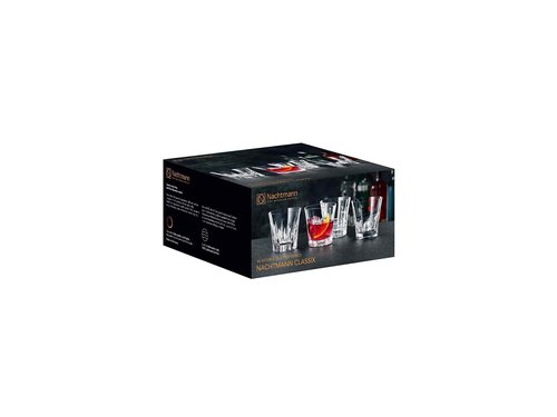 Nachtmann Classix Double Old-Fashioned Glass, Set of 4, 11-Ounce, Lowball Cocktail Glasses European-Made Crystal, Dishwasher Safe, Professional Quality Cocktail Glass Gift Set