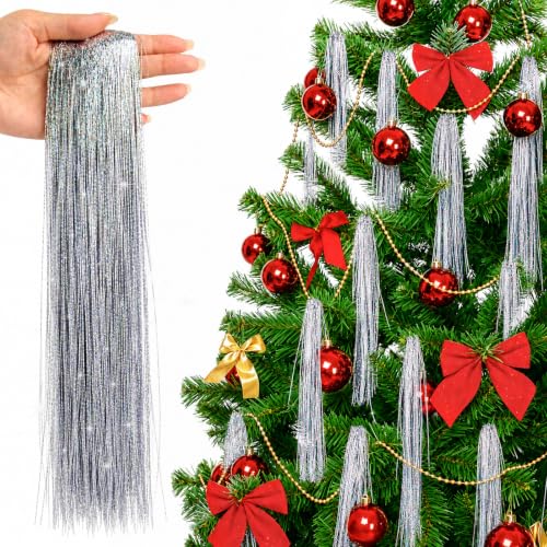 Okxiri 6000 Strands 18" Silver Tinsel Icicles for Christmas Tree (Variation: Silver)