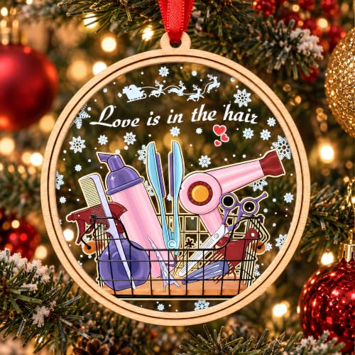Hairdresser Ornament - Christmas Ornament for Hair Stylist - Festive Hairdresser Decor - BlinkWishes Hairstylist Holiday Gift