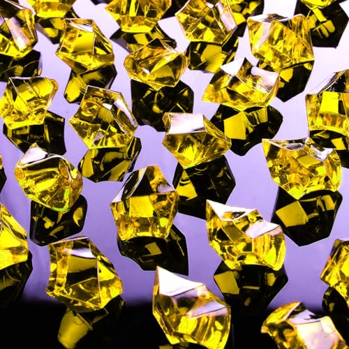 Gold Acrylic Crushed Ice Rocks - 150 Pcs Fake Crystal Gems for Vase Fillers