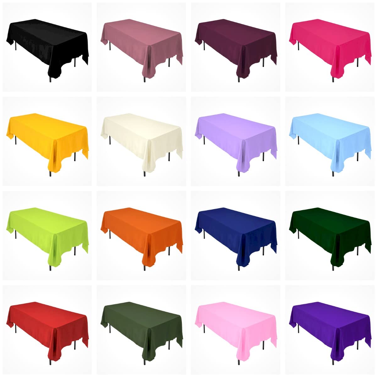 AK TRADING CO. 60 x 102-Inch Rectangular Polyester Tablecloth - Made in USA - Wrinkle-Resistant, Flame Retardant, Durable Party Table Cover, Banquet Tablecloth, Wedding Table Cover - Chocolate