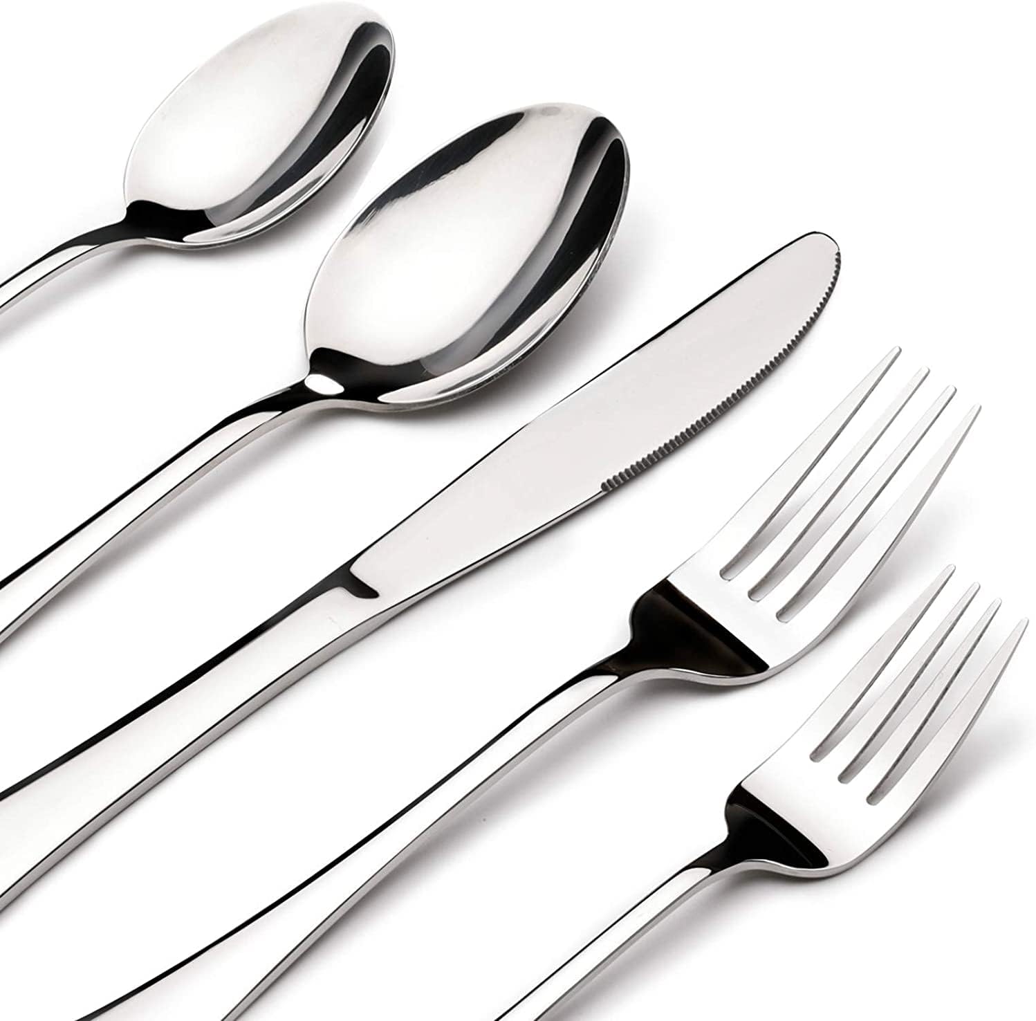 Regine Switzerland 60-Piece Silverware Set - Heavy-Duty Stainless Steel Utensils for 12 | Dishwasher Safe Gift Package