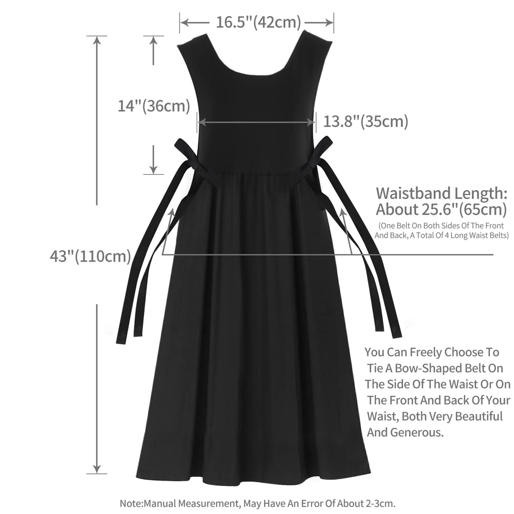 KKTOCHVC Premium Plus Size Apron Adjustable Waistline Bib Apron,Soft Cotton Blend Apron with Pockets (Black)