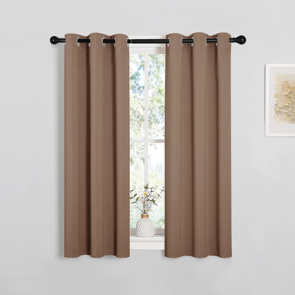 NICETOWN Blackout Window Curtains - Thermal Insulated Drapery Panels, Set of 2 (29x45 Inch, Cappuccino)