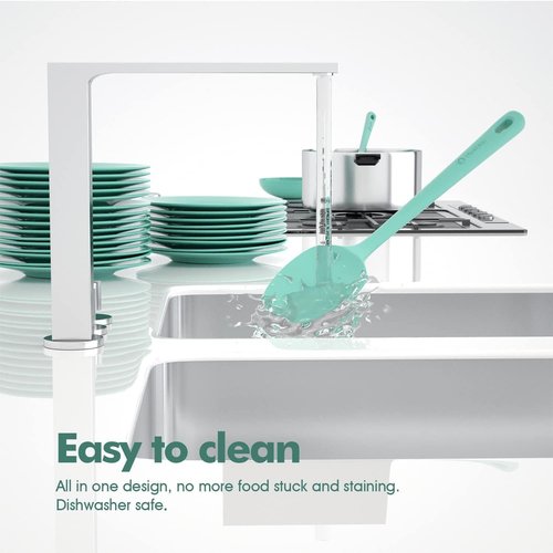 ChefAide Silicone Spatula Set - 4 Pieces, Heat Resistant Rubber with Ergonomic Grip for Nonstick Cookware