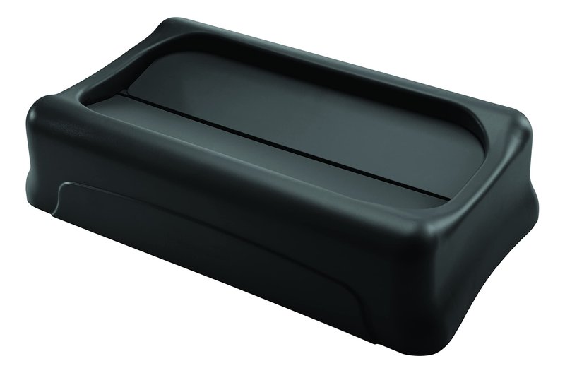 Rubbermaid Commercial Products Slim Jim Trash Can Swing Lid, Black, Plastic, Compatible with 16/23 Gallon Slim Jim Containers/Garbage Can, For Kitchens/Classrooms/Offices/Back of House