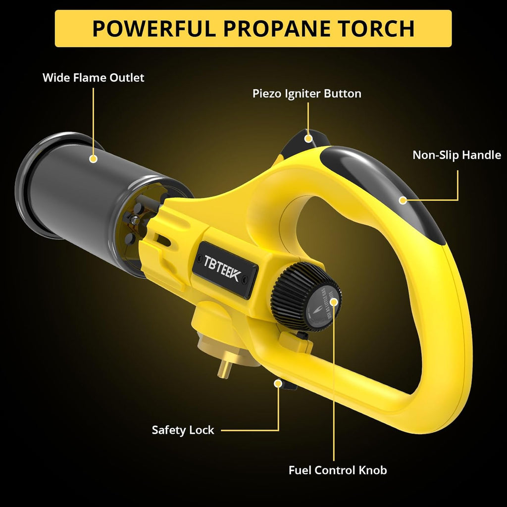 TBTEEK Propane Torch Head - Adjustable Flame Cooking Torch for BBQ, Searing Steak & Creme Brulee (Tank Not Included)