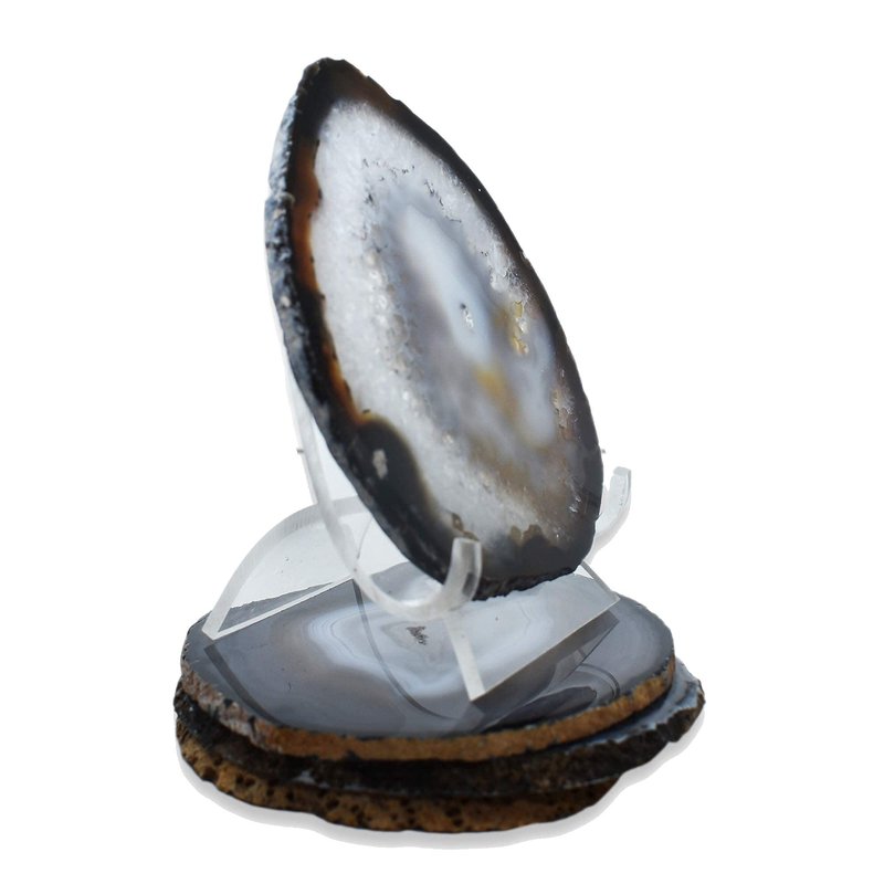 Nature's Decorations Natural Agate Stone Coasters - Set of 4 Polished Geode Drink Mats for Dining & Coffee Table & Kitchen Decor No Dye 3.5-4" Diameter