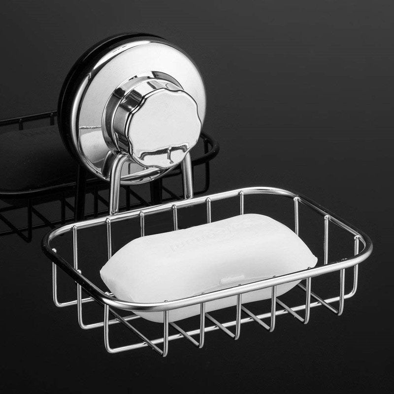 SANNO Suction Cup Shower Caddy with Hooks Suction Cup Soap Dish Double Suction Hooks Suction Cups Vacuum Hook