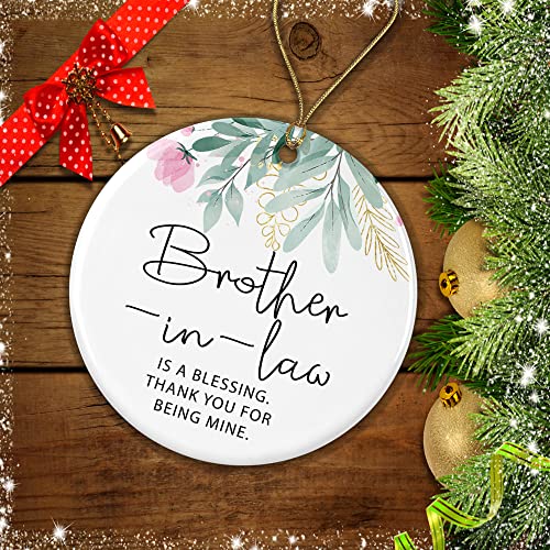 Brother-in-Law Ornament - Thank You for Being Mine, Printed on Both Sides, Gift for Brother-in-Law