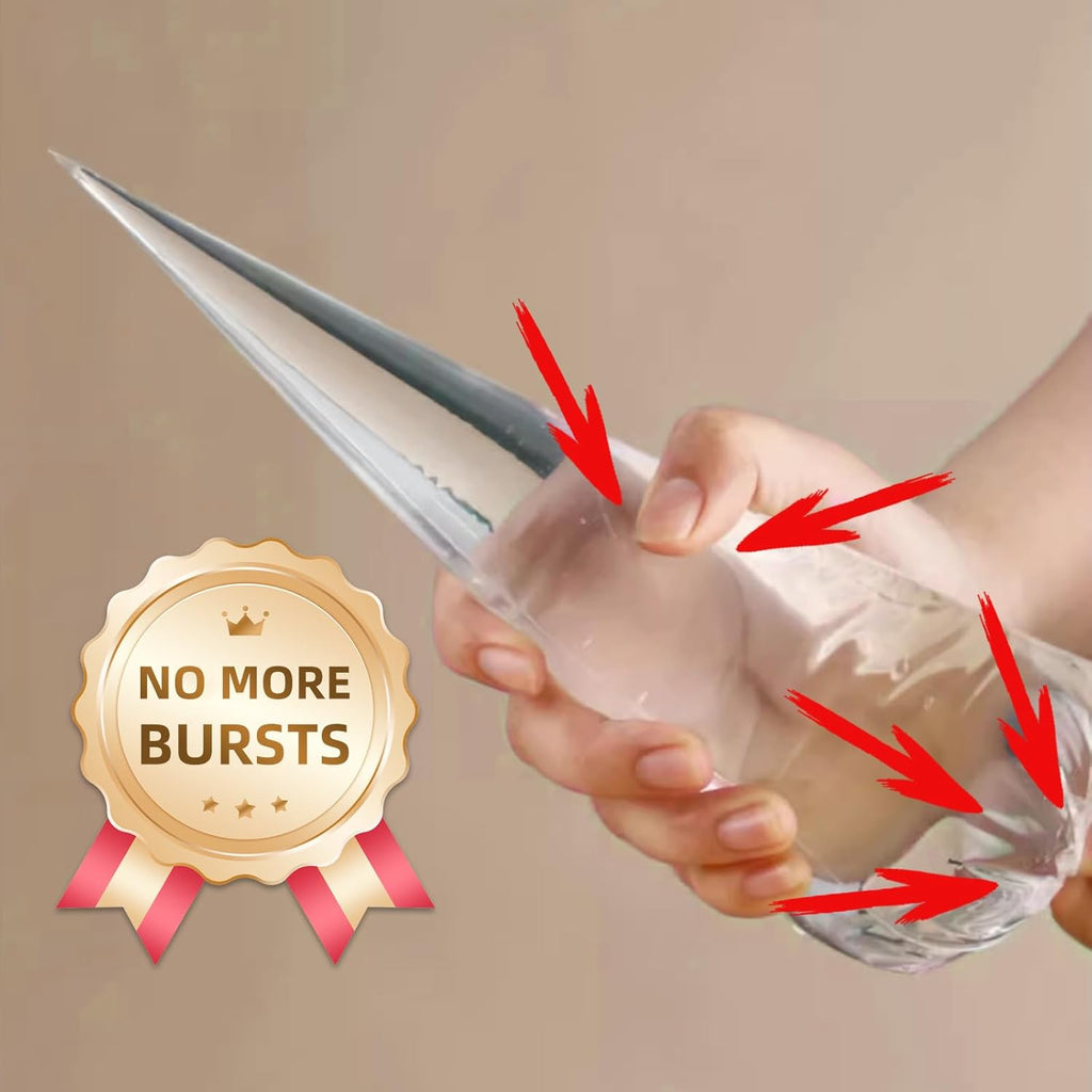 Skiennix 16-Inch Disposable Piping Bags - 50 Large Pastry Bags for Cake Decorating & Icing