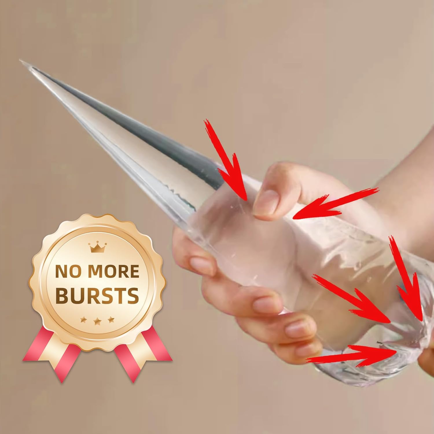 Skiennix 16-Inch Disposable Piping Bags - 50 Large Pastry Bags for Cake Decorating & Icing