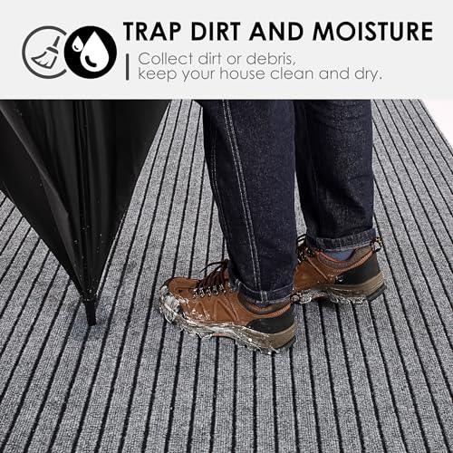 Non-Slip Runner Rug 2ft x 6ft Low Pile Indoor Outdoor Carpet Mat