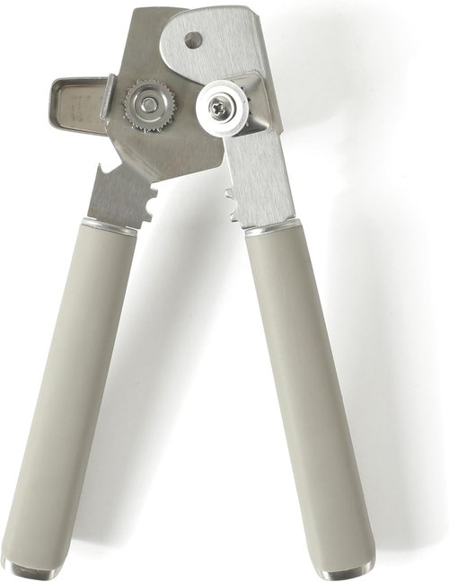 Calphalon Edge Stainless Steel Can Opener & Bottle Opener - Heavy Duty with Rubber Handle in Taupe