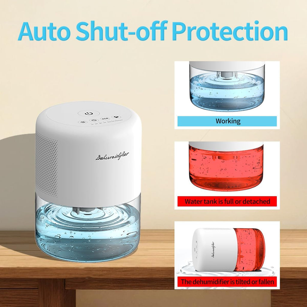 Skiennix Dehumidifier - Compact & Quiet 44oz Water Tank | Auto Defrost, 10 Colors, 4 Timers, 3 Modes