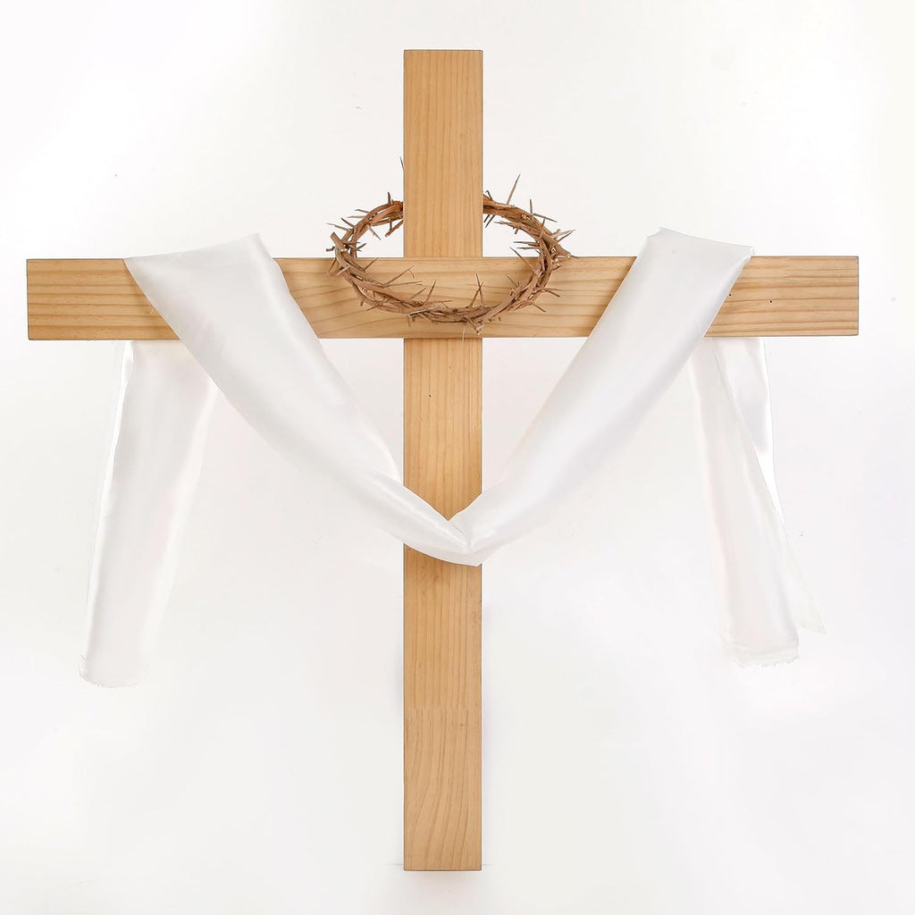 Nature Crown of Thorns | 67'' Satin Fabric Wearable | Handmade for Christian Easter, 7.5-8"