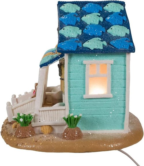 Kurt S. Adler 8-Inch Gingerbread Beach House | Festive Holiday Decor with C7 Bulb