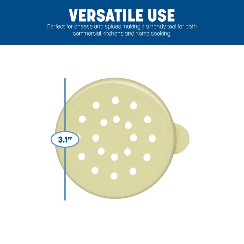 Carlisle FoodService Products 426104 Polyethylene Cheese Dredge Lid Only, 3.12" Diameter, Yellow (Case of 12)