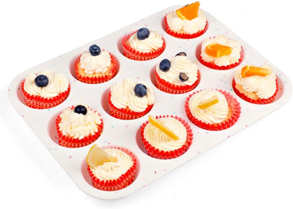 Silicone Muffin Pan by SHEbaking - Non-Stick 12-Cup Baking Tray for Easy Release | BPA-Free & Durable