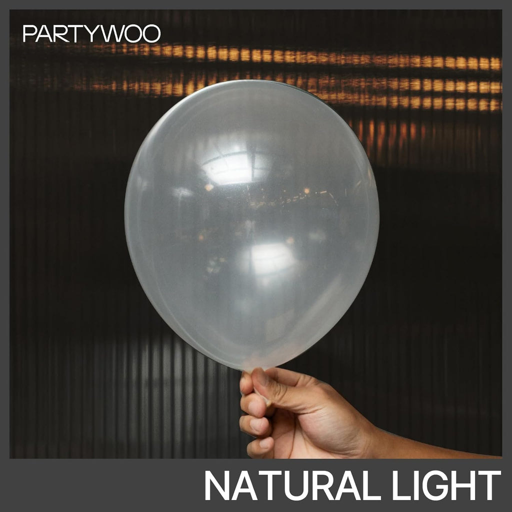PartyWoo Clear Balloons - 100pcs 12 Inch Transparent Latex Helium Balloons for Celebrations
