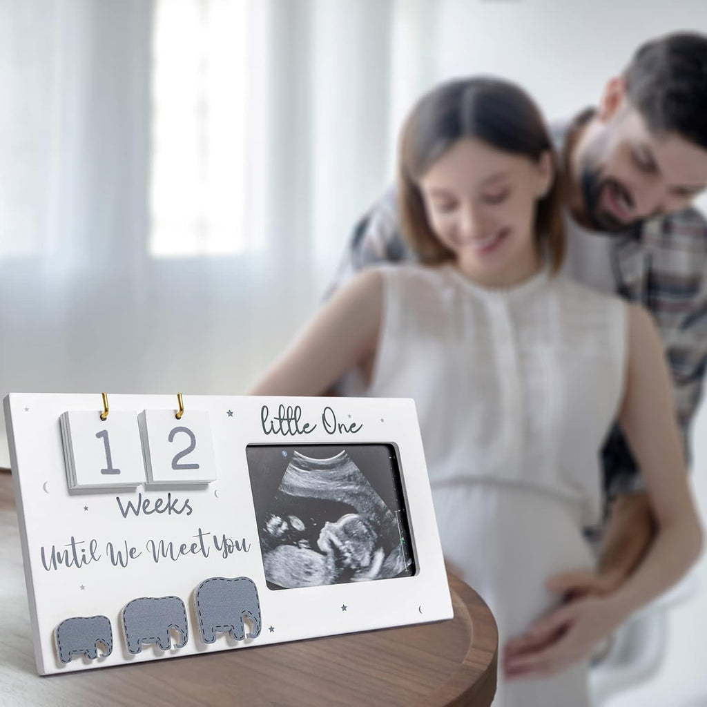 Sonogram Picture Frame - Ultrasound Photo Frame with Baby Countdown Weeks | Perfect Gift for Expecting Parents