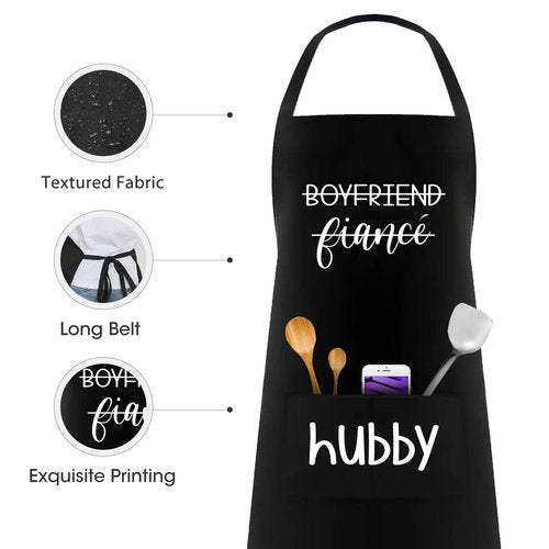 Husband & Wife Travel Tumbler Apron Set - Unique Wedding Gifts for Couples - His & Hers - Engagement, Anniversary, Valentine's Day & Bridal Shower