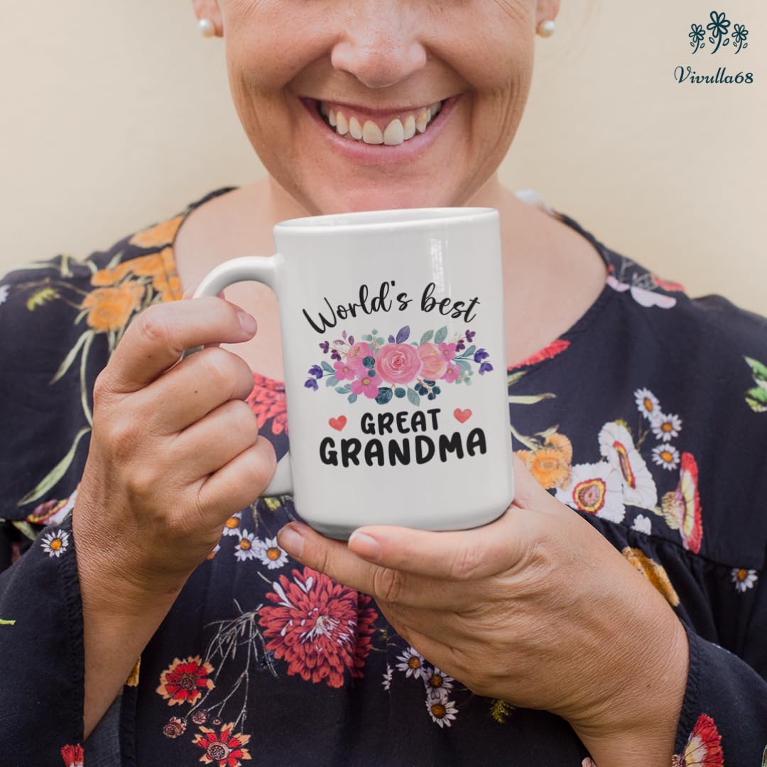 Worlds Best Great Grandma Mug - ideas Great Grandma Presents, Gifts for Great Grandma from Grandkids, Grandson - Christmas, Mother's Day, Birthday Gifts for Great Grandmother, Great Grandma Cup