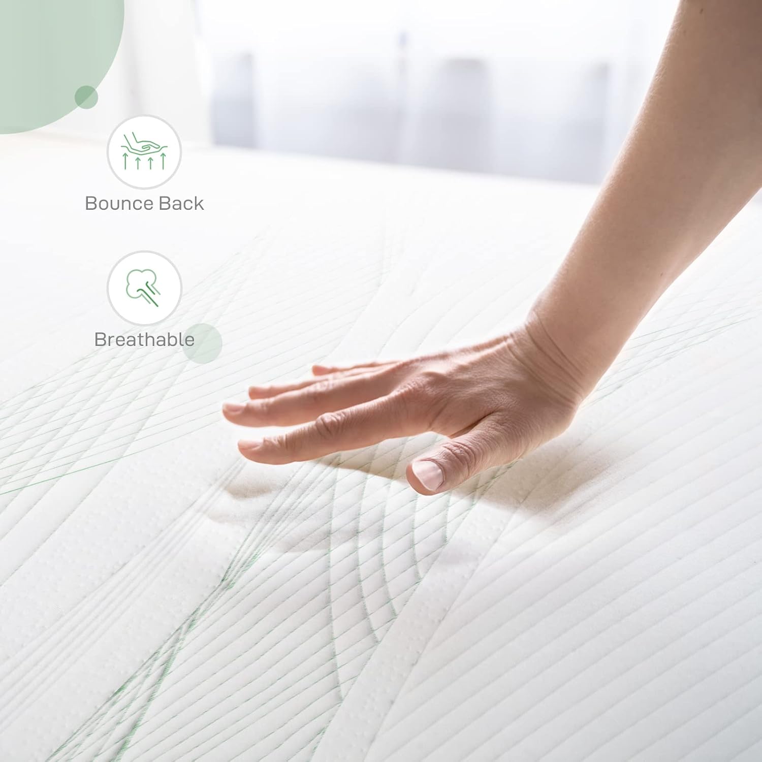 Novilla Gel Memory Foam Mattress - 10-Inch California King Size | Pressure Relieving, CertiPUR-US Certified