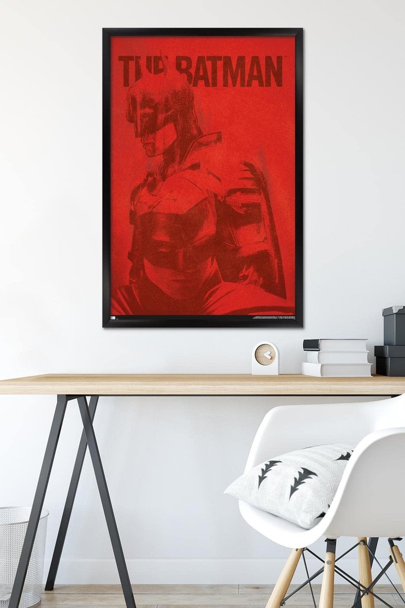 Trends International DC Comics The Batman - Photo Wall Poster, 22.375" x 34", Black Framed Version