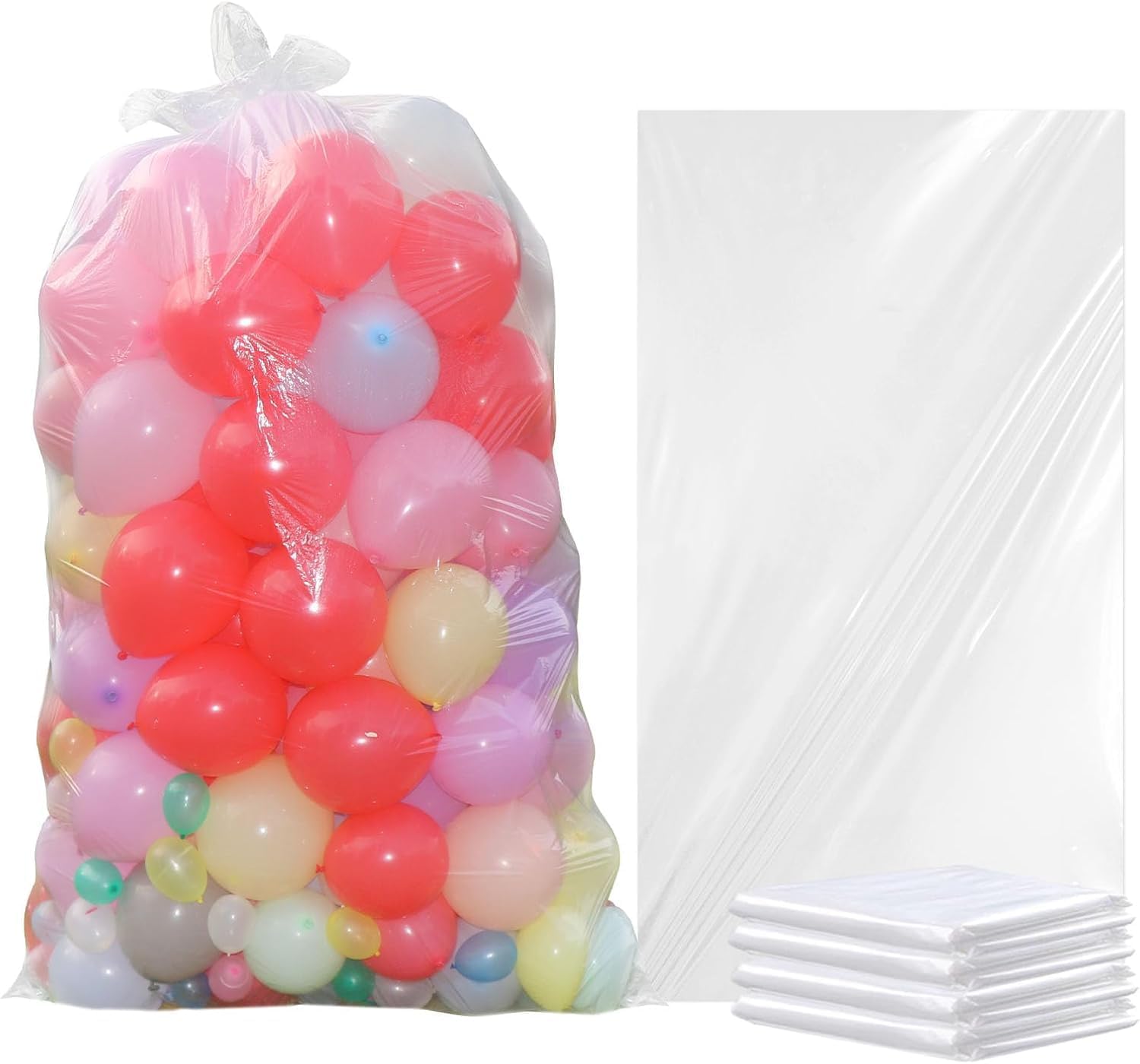 Skiennix Extra Large Clear Balloon Bags - 98 x 59 In, Reusable for Arch Garland & Party Decorations | 2 Pack