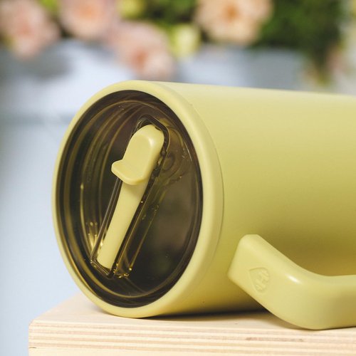 HydroJug Traveler - 32 oz Insulated Water Bottle with Handle & Flip Straw - Leak Resistant, Olive