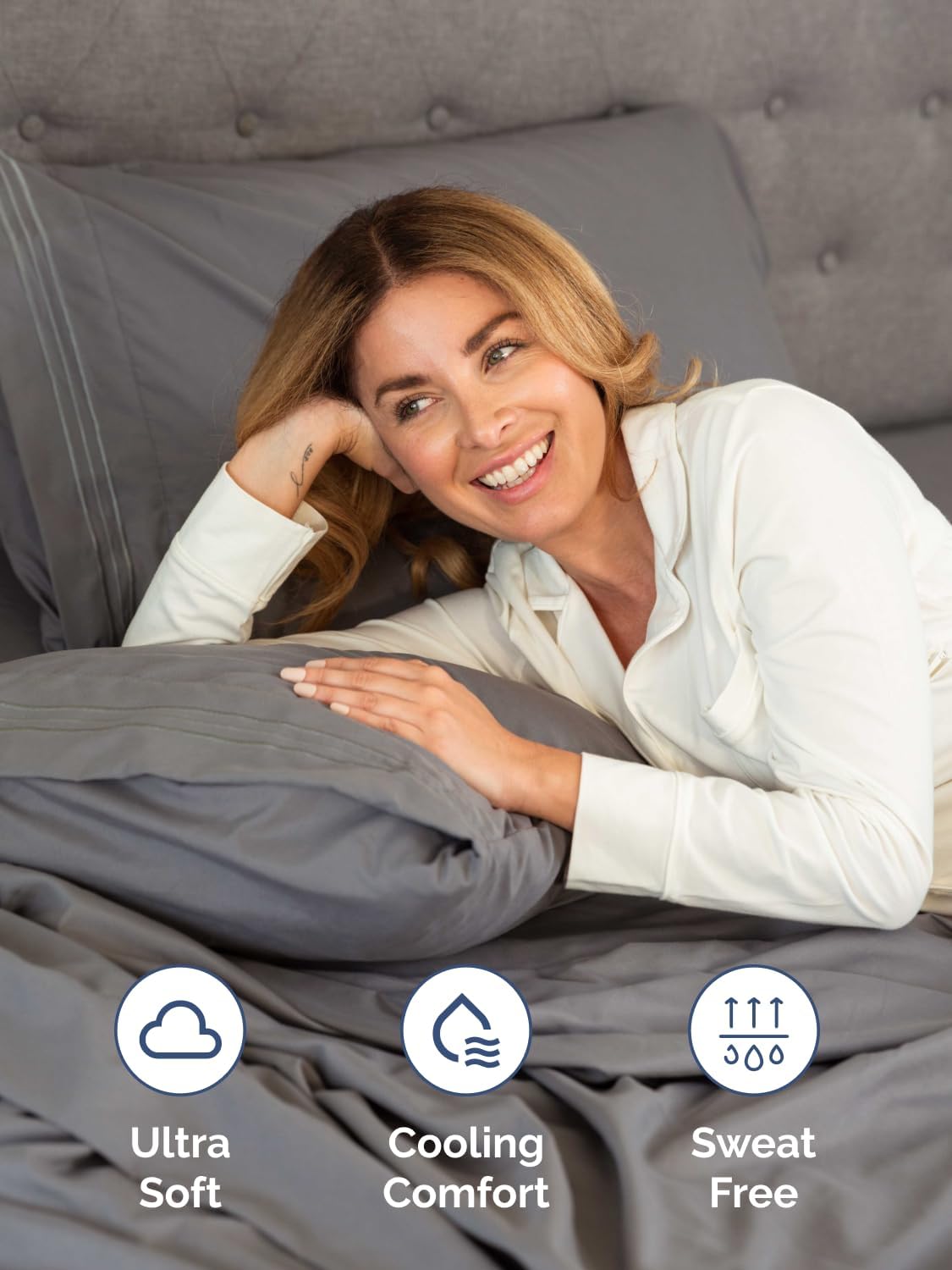 Regine Switzerland Extra Deep Queen Fitted Sheet - Ultra Soft, Wrinkle-Free - Fits 18-24 Inch Mattresses - Dark Grey