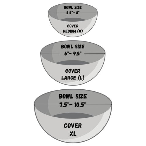 Hell Blues 4- Pack Organic Bowl Covers Reusable 100% Cotton Stretchy Cloth Bread, Dough Proofing and Food Storage, Compostable Bowl Cover ~ XL
