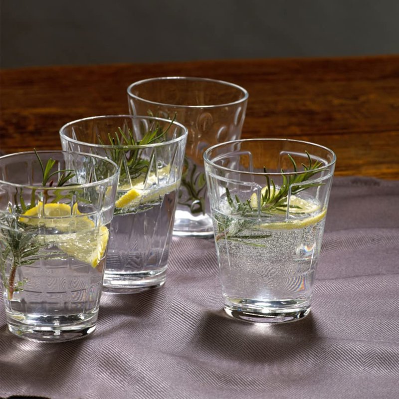 Villeroy & Boch Dressed Up Assorted Design Tumblers (Set of 4), 10.5 oz Capacity, Clear