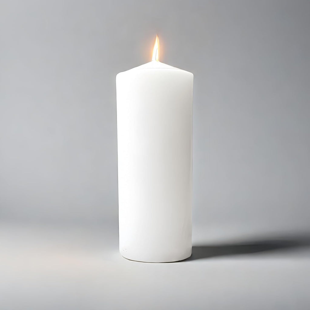 White Pillar Candle Set - 2 Large Unscented Decorative Candles for Parties | 2.4" x 6" (2PC)