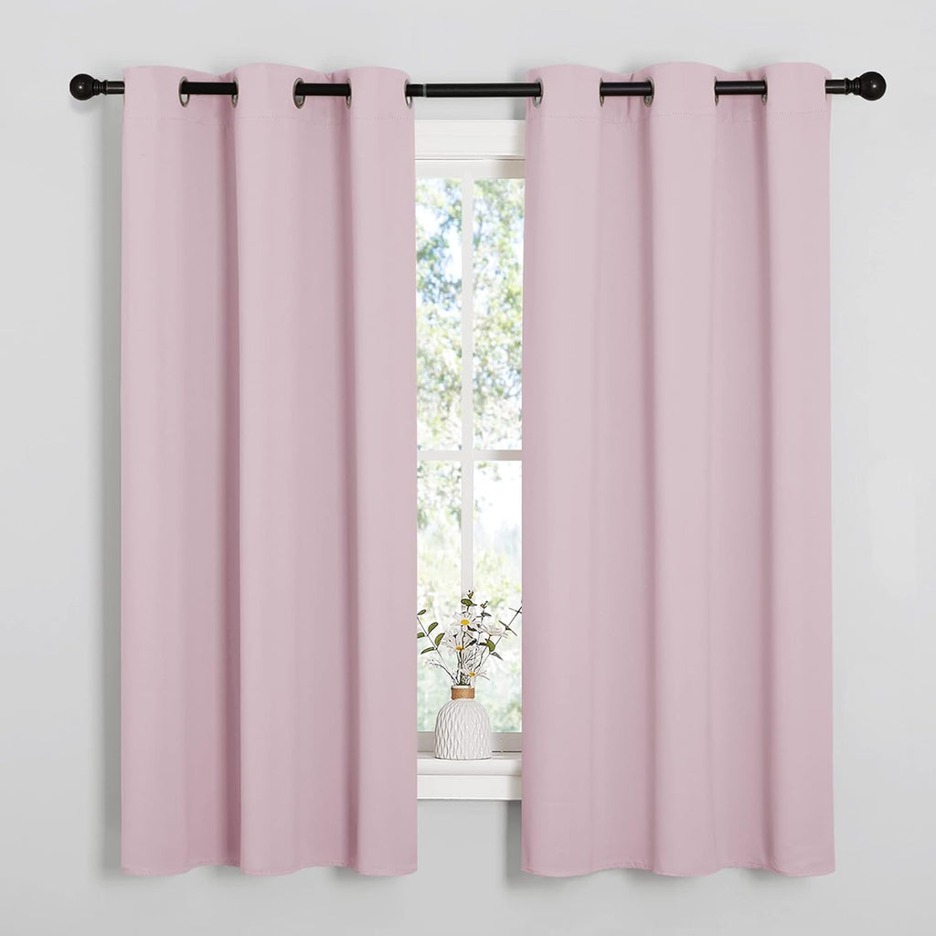 NICETOWN Baby Pink Blackout Curtains - Thermal Insulated Drapes for Office Windows | 68" Length, 42" Wide, 2 Panels