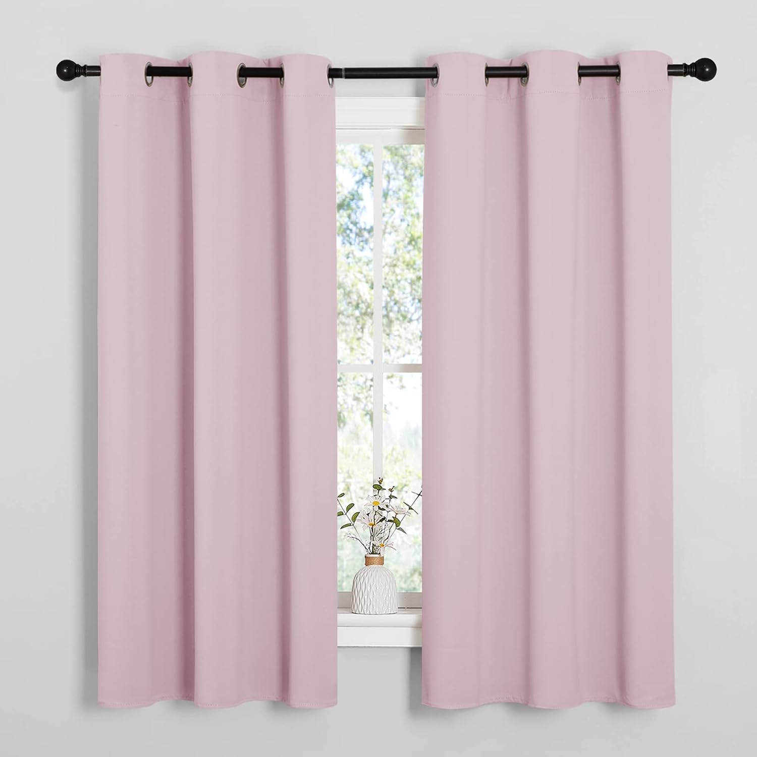 NICETOWN Baby Pink Blackout Curtains - Thermal Insulated Drapes for Office Windows | 68" Length, 42" Wide, 2 Panels