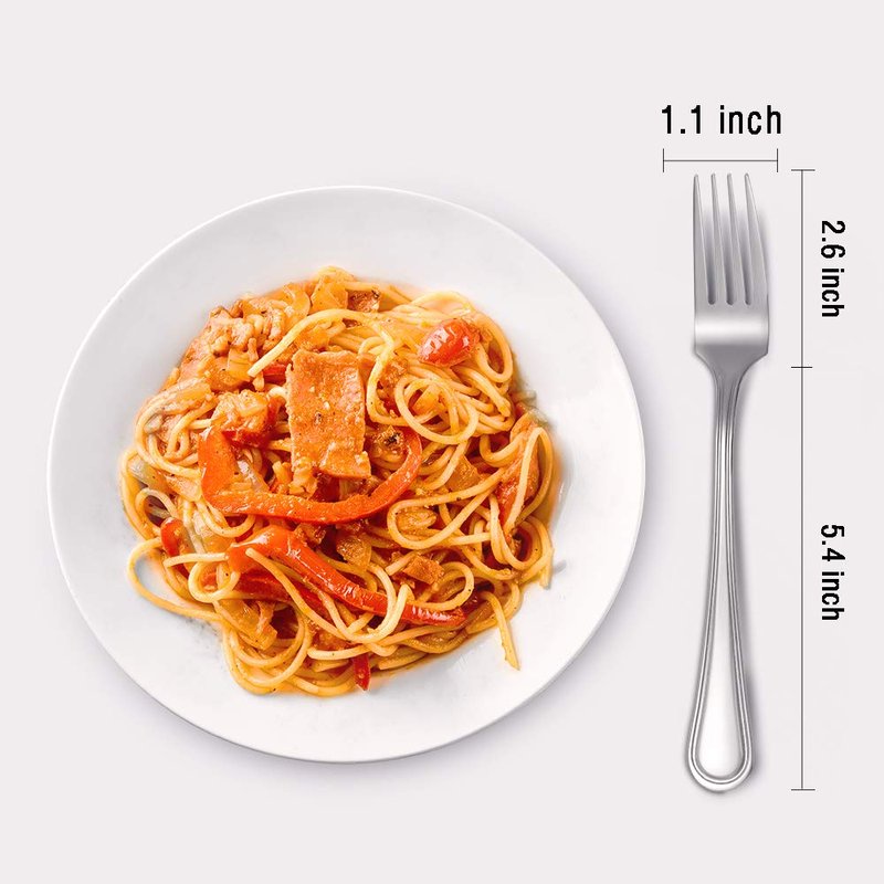 Snamonkia Set of 12 Dinner Forks Stainless Steel, 8 Inches, 18/0 Large Table Forks for Salad Steak Spaghetti