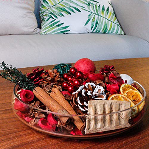 Christmas Potpourri Bowl Filler, Cinnamon Apple Scented Dried Flowers, 20 oz