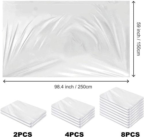 Balloon Transport Bags 8 Pack - Heavy-Duty 98.4"x59" Clear Plastic Bags for Party Decorations
