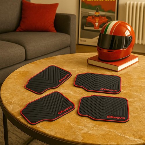Triple Gifffted Silicone Drink Coasters, Funny Gag Novelty Car Enthusiasts Lovers Gifts for Men Him Ideas,Mechanic Guy Man Cave Garage,Brother,Son,Dad,Birthday Christmas Stocking Stuffer,Dirty Santa