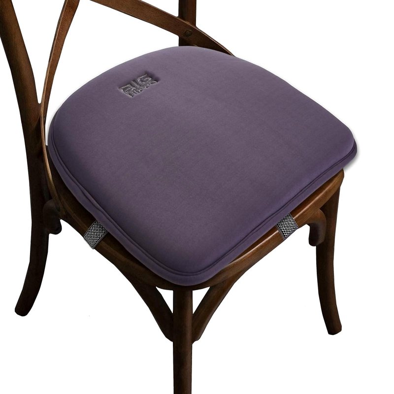 Big Hippo Memory Foam Chair Cushion for Dining & Office Chairs – Extra Thick Seat Pad with Non-Slip Back & Adjustable Straps, Fully Washable, Pressure Relief for Tailbone & Sciatica Pain (Grey, 1 Pc)