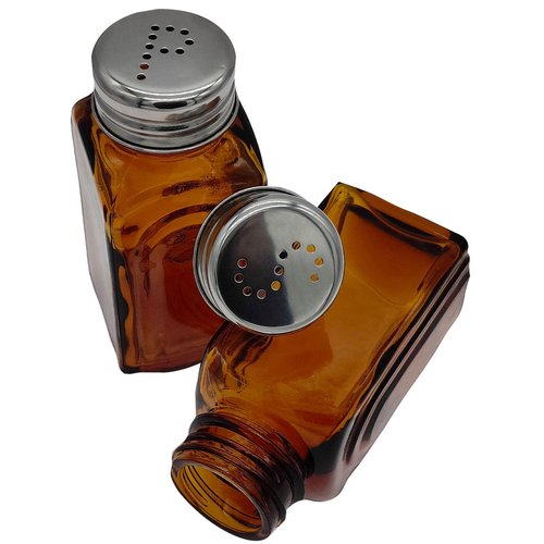 Ritadeshop Retro Glass Salt and Pepper Shakers (Amber)