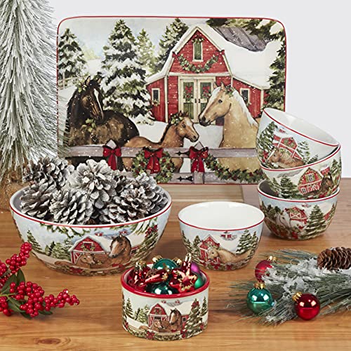 Large Certified International Homestead Christmas Dinner Plates Set of 4