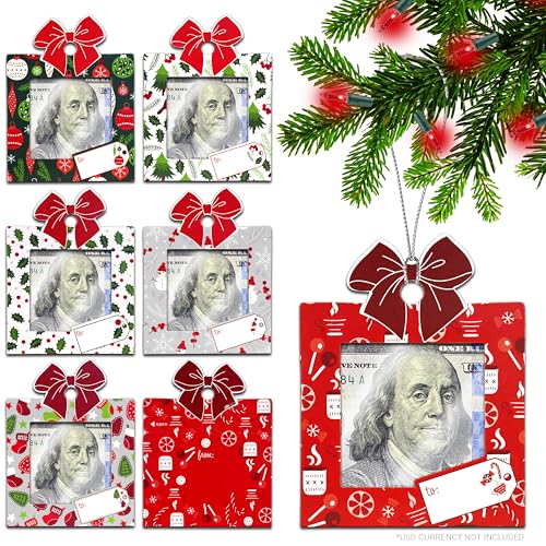 ZipGifts Christmas Cash & Gift Card Ornaments (6 Pack) - Zip-Open Window with Hang Strings